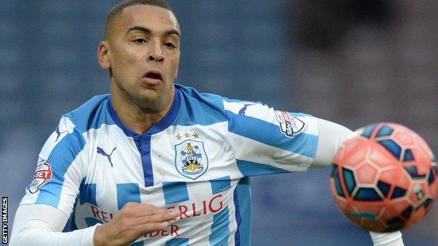 Huddersfield Town striker James Vaughan