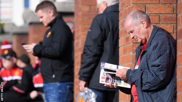 Fans outside Old Trafford