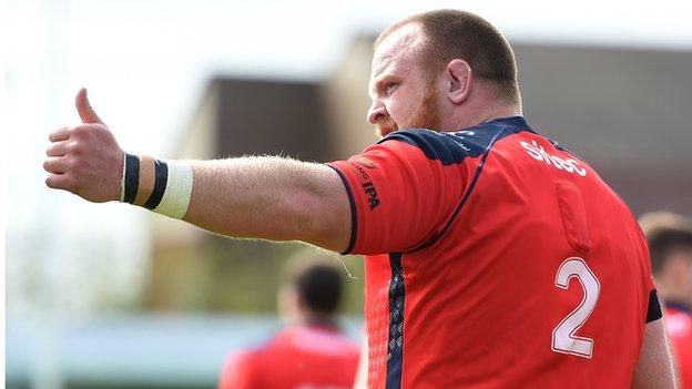 Hooker Ross McMillan scored one of Bristol's six tries at Goldington Road