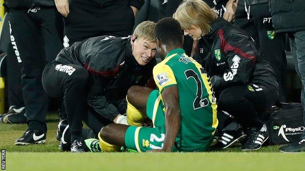 Norwich midfielder Alex Tettey