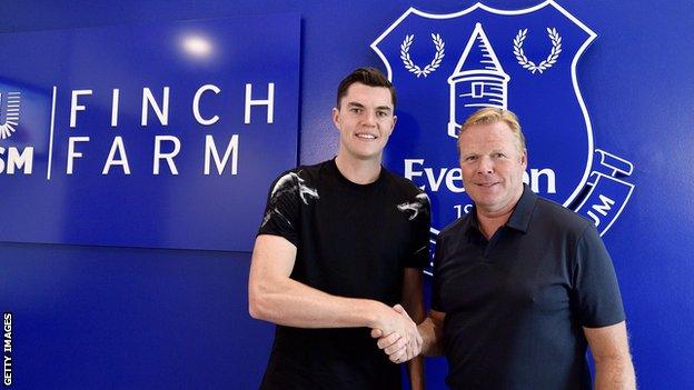 Michael Keane and Ronald Koeman