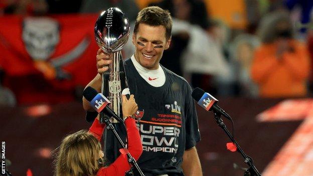 Tom Brady with the Super Bowl