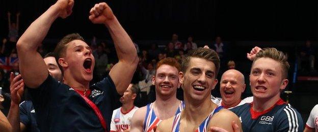 GB gymnasts celebrate