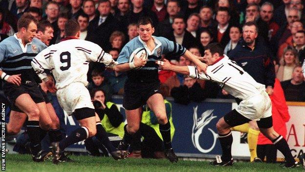 Liam Botham in action for Cardiff against Swansea in 1997