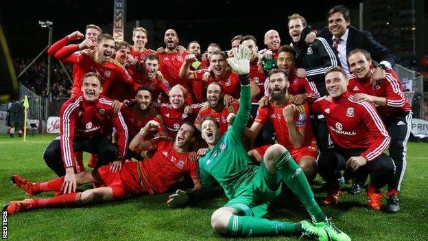 Wales celebrate