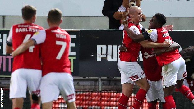 Rotherham United celebrate a goal