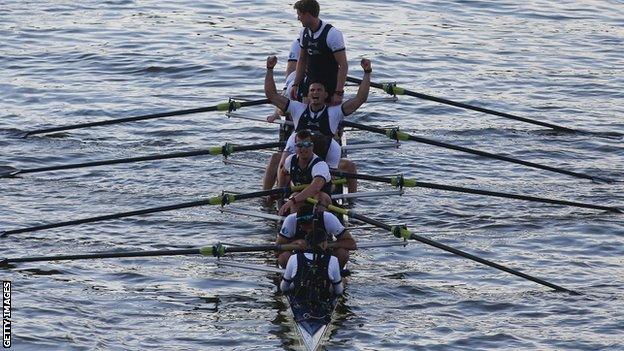 Oxford men celebrate victory