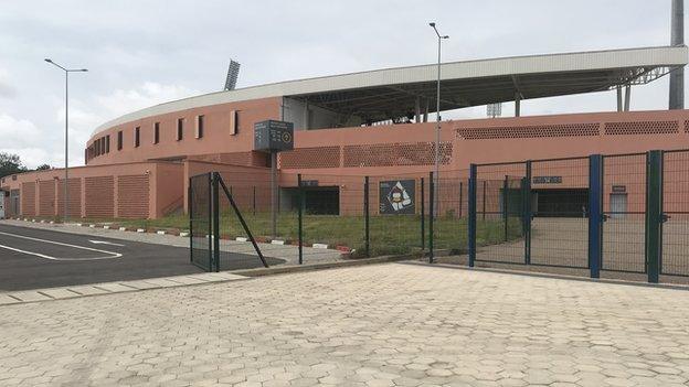 The outside of the Roumde Adjia stadium in Garoua, Cameroon