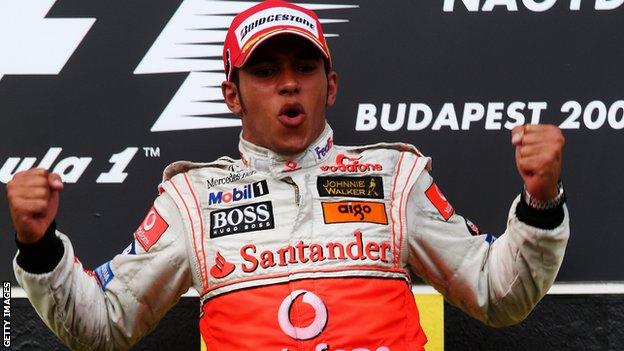 Lewis Hamilton wins the Hungarian Grand Prix in 2007