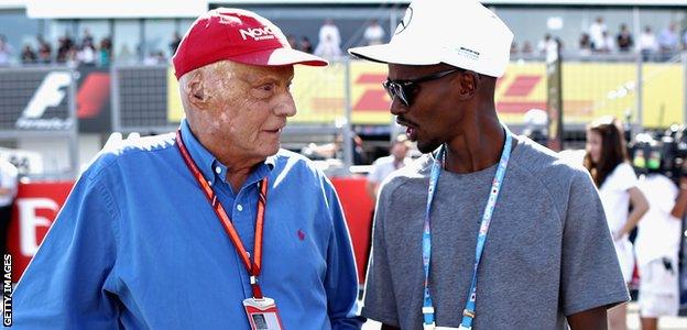 Niki Lauda and Mo Farah