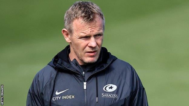 Saracens director of rugby Mark McCall on the sidelines