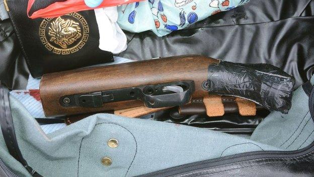 West Yorkshire Police photo of a gun that was presented in evidence during the trial of Thomas Mair who has been found guilty at the Old Bailey