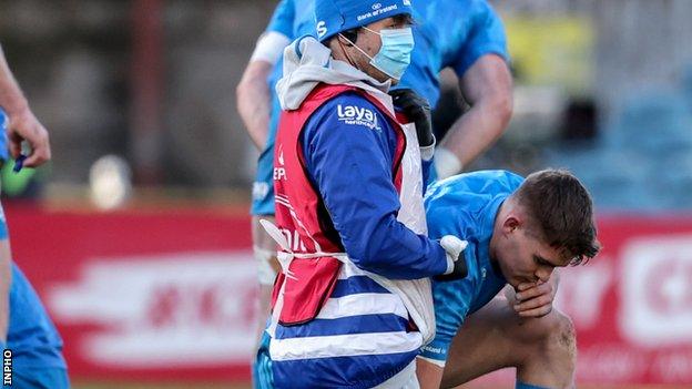 Garry Ringrose receives treatment during Leinster's Champions Cup win over Northampton on Saturday