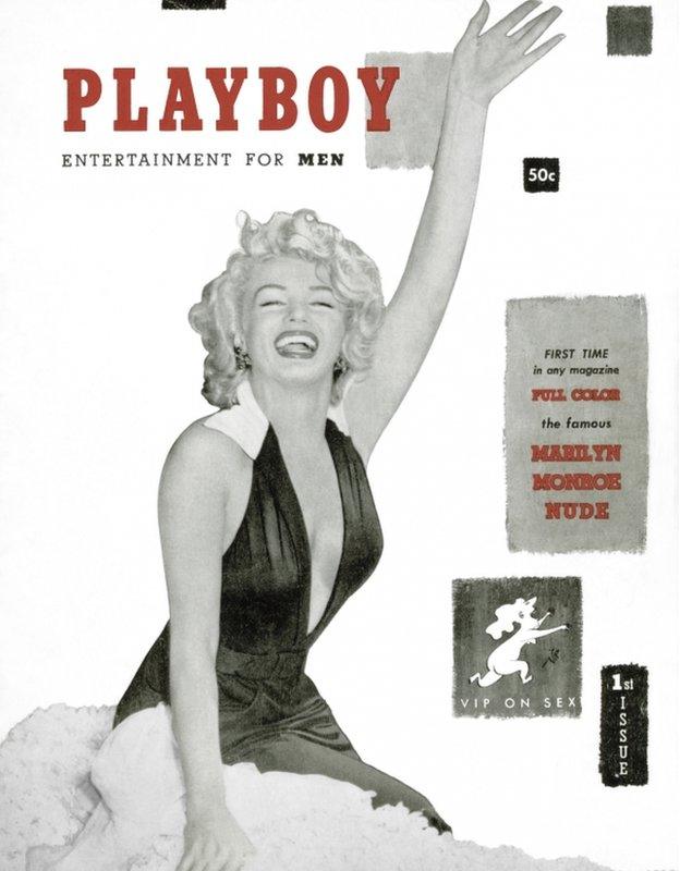 Marilyn Monroe on the December 1953 debut issue of the gentleman"s magazine