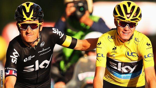 Geraint Thomas with Chris Froome