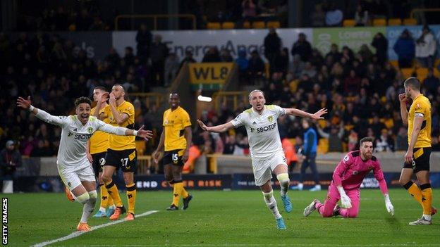 Luke Ayling celebrates