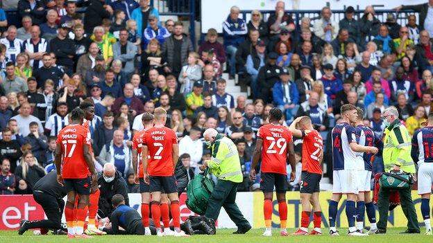 The incident involving Jordan Clark helped to add 16 minutes' worth of injury time at The Hawthorns