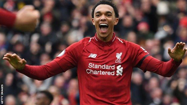 Trent Alexander-Arnold celebrates