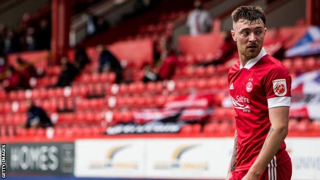 Ryan Edmondson scored twice in 14 Scottish Premiership appearances while on loan with Aberdeen in 2020-21