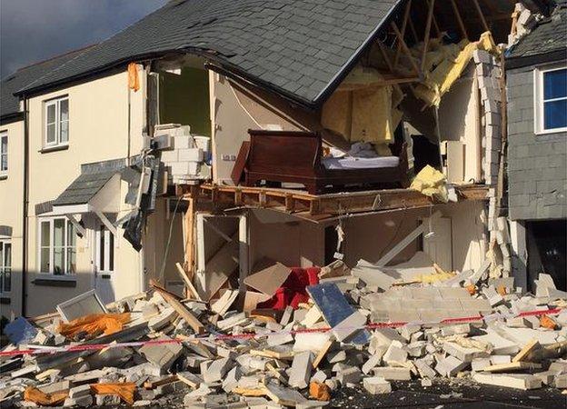 House in Camelford after explosion