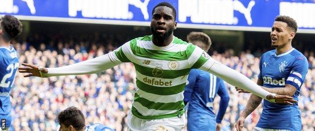 Odsonne Edouard celebrates scoring for Celtic