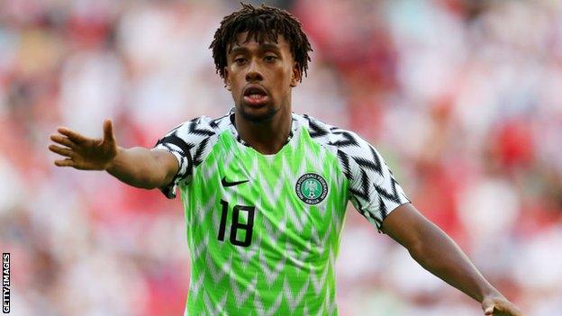 Alex Iwobi in action for Nigeria