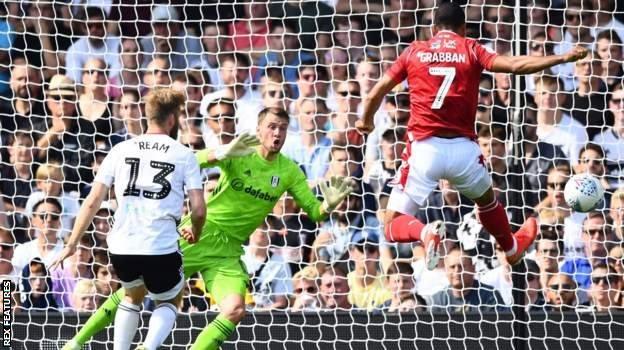 Lewis Grabban scores for Nottingham Forest against Fulham