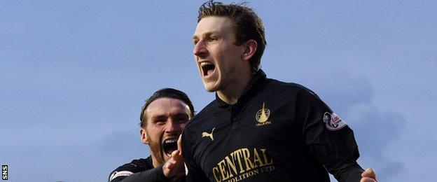 Falkirk players celebrating