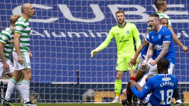 Kent (far right), was a joy to watch as he terrorised Celtic players with his pace and footwork