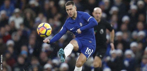 Eden Hazard in action for Chelsea