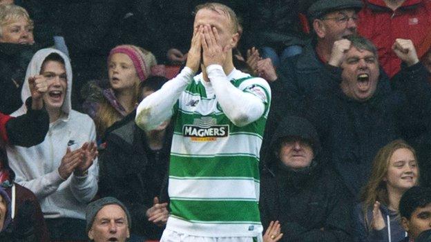 Celtic's Leigh Griffiths scored a penalty in the 2-1 defeat to Aberdeen