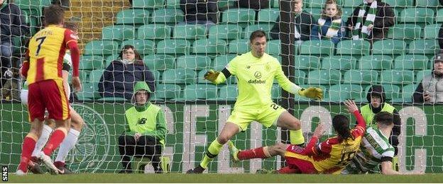 Celtic defender Kieran Tierney against Partick Thistle