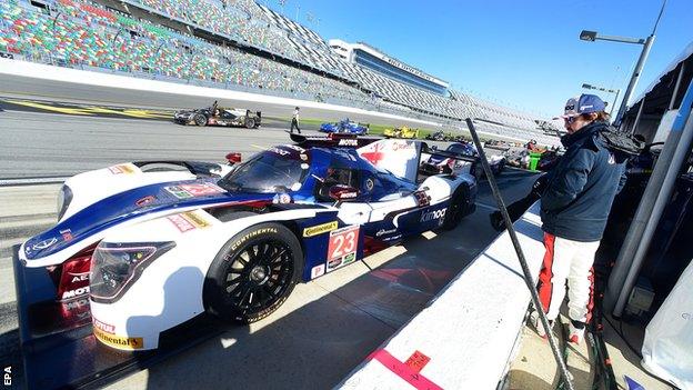 Fernando Alonso during free practice at Daytona