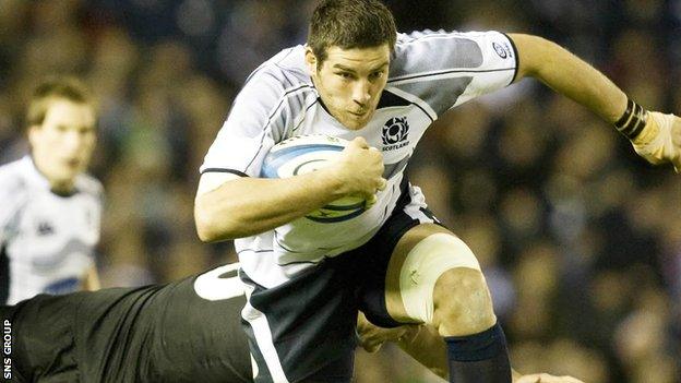 Jim Hamilton in action during a 32-6 loss to New Zealand at Murrayfield in 2008