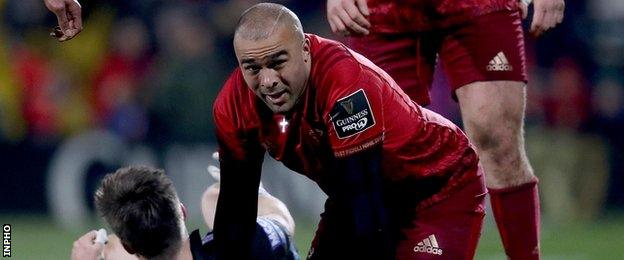 Simon Zebo was given a hero's reception in what is likely to be his final appearance in his native Cork