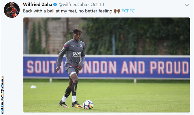 Wilfried Zaha tweet