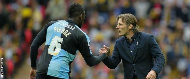 Aaron Pierre and Gareth Ainsworth