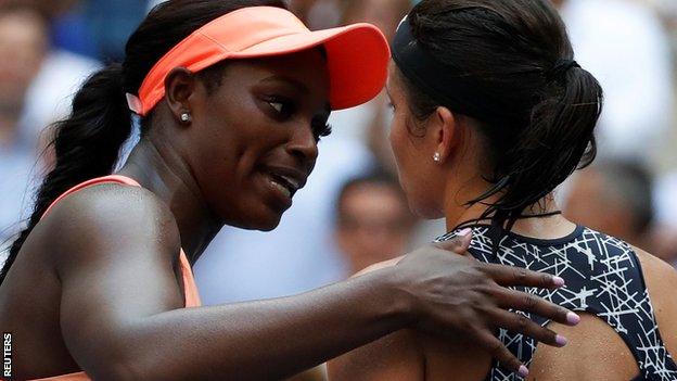 Sloane Stephens and Anastasia Sevastova