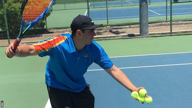 Livinnia Wood's tennis coach Josh Barrenechea