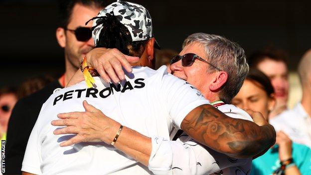 Lewis Hamilton and mother Carmen Larbalestier