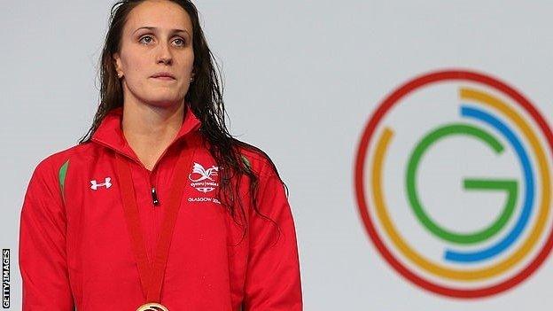 Georgia Davies after winning the Commonwealth title