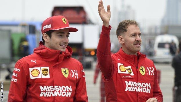 Sebastian Vettel and Charles Leclerc