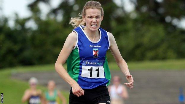 Emma Mitchell sprint to the line to secure a comfortable 5,000m win at Santry on Saturday