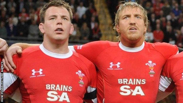 Matthew Rees and Andy Powell line up for Wales