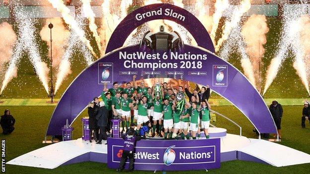 Ireland celebrate winning the Six Nations