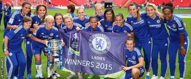 Chelsea Ladies with the 2015 FA Women's Cup