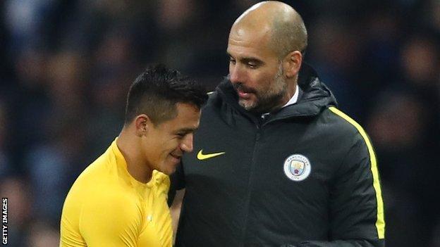 Alexis Sanchez and Pep Guardiola