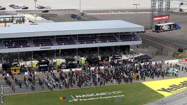 Nascar drivers stand behind Bubba Wallace and his car