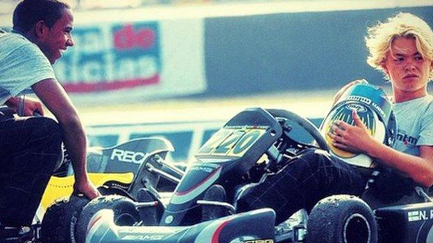 Nico and Lewis competed in karting