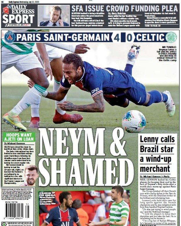 Back page of the Scottish Daily Express